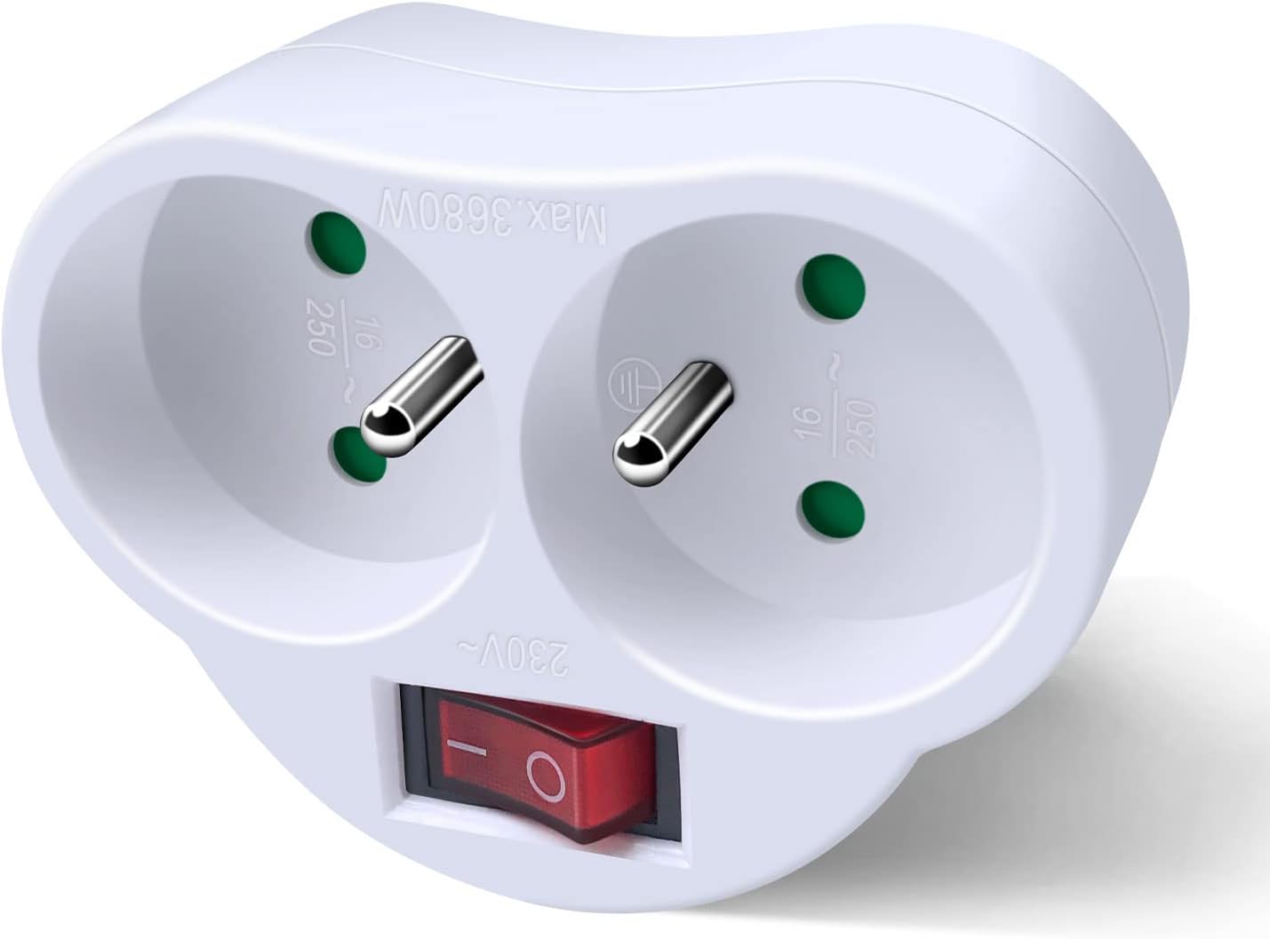 Electraline 531192 Adapteur Fiche Multiprise Biplite avec Interrupteur — free download