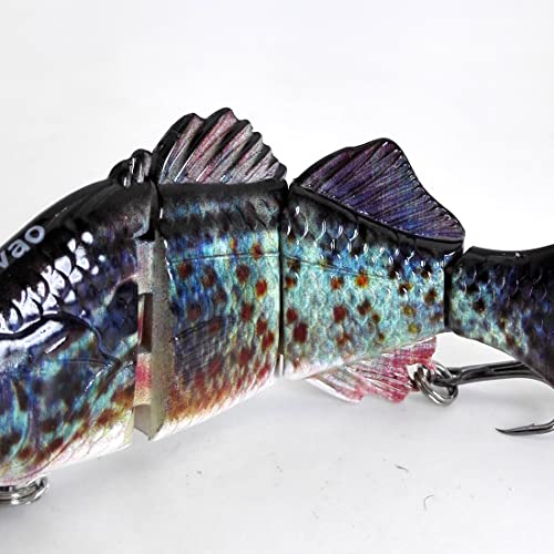 Proaovao Lifelike 4 Inch Swimbait 3 Fishing Lures For Bass Trout Perch- Jointed Swimming Hard Bait Freshwater Fishing Gear Tackle Lures Kit (G421 - 4'' 0.76Oz) #TOP7