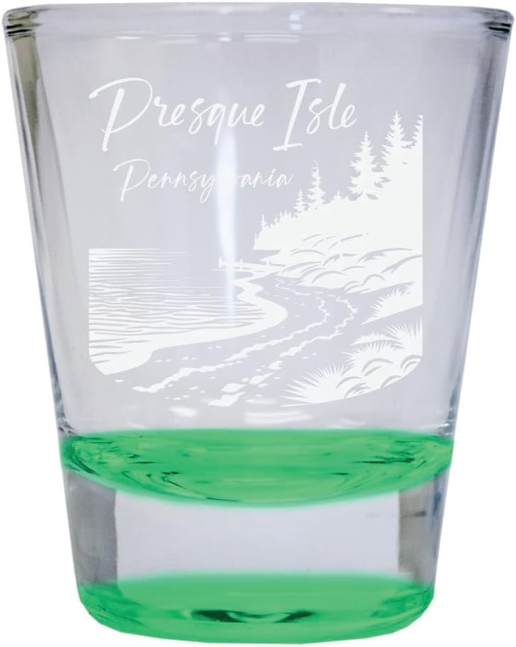 Pack de 4 Vasos Tequileros Grabados R and R Imports, Verde, 2 oz