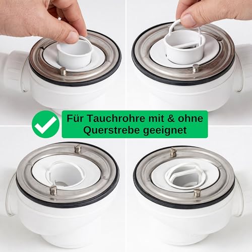 Haarsieb für Dusche, 1 Stück, Weiß, kompatibel mit Viega Tempoplex für Baureihe ab 2001-2006, Ersatz Tauchrohr Haarfang Dusche für Modell 6958.96, 625 221, Haarfilter Siebeinsatz Duschablauf Siphon