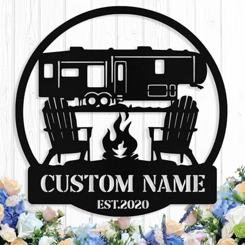 Custom Metal Camper Sign, Personalized Camper RV Metal Sign Outdo...