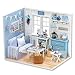 Flever Dollhouse Miniature DIY House Kit Creative Room With Furniture and Cover for Romantic Valentine's Gift (Fresh Sunshine)