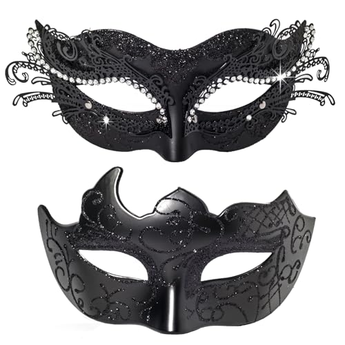Masques de bal masqué pour couples pour célébrer Halloween et anniversaires