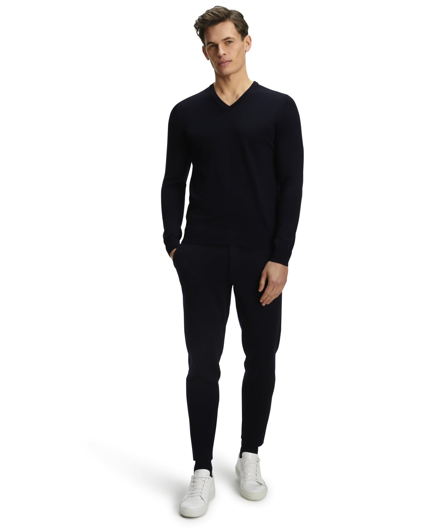 FALKE Herren Basic New Merino V-Neck Pullover elegant klassisch für Business und Freizeit mit V-Ausschnitt atmungsaktive klimaregulierende geruchshemmende Wolle 1 Stück | aus reiner, extrafeiner Merinowolle