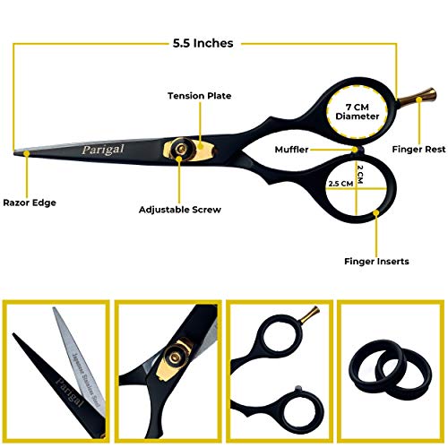 Hair Cutting Scissors Professional Hair Shears 5.5" - Razor Edged Durable Hair Cutting Tools - Handcrafted Barber Scissors In Japanese Stainless Steel - Scissors For Hair Cutting Men & Women #TOP3