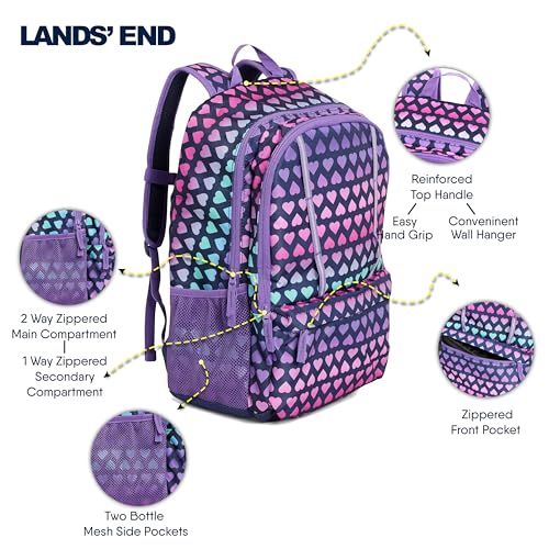 Image of Lands' End Unisex Kids Large ClassMate Lightweight Durable Elementary School Backpack, Rose Violet