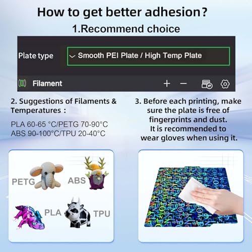 Image of Smooth Pen Build Plate for Bambu Lab X2D /X1 /X1C /X1E /P1P /P1S /P2S /A1, Double Sided Digit+Letter Spring Steel Effect Sheet Flexible Print Bed for Bambu Lab 3D Printers Platform 257x257mm