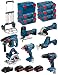 Produktbild BOSCH Kit 18V BK701 (GST 18 V-LI S + GKS 18 V-LI + GBH 18V-21 + GWS 18-125 V-LI + GSR 18V-55 + GSA 18 V-LI C + GDX 18V-180 + 3 Batterien 4,0 Ah + Ladegerät + 5 x L-Boxx 136 + L-Box 238 + Caddy)