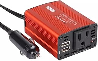 Inversor de energia para carro,Inversor de carro 150W 12V a 110V Conversor de energia de onda senoidal modificada Automóvel Inversor elétrico Transformador com 2 portas USB para carro caminhão RV