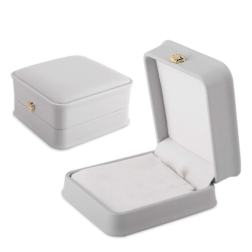 Kurtzy Grijs Velours Sieraden Ringen Display Doos (24 Vaks) – L20,2 x B15,1 x H4,6 cm – Slot Organizer Bak Doos met Glazen Deksel – Houder voor Ringen, Oorbellen & Armbanden