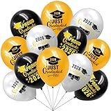 BestoFun 21 Stück Graduation Luftballons Abi 2026 Abschlussfeier Luftballons– 12 Zoll Schwarz Gold Latexballons für Abschlussfeier Oberschule Universität Deko