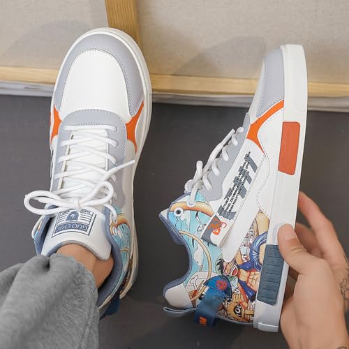 NCNDB Men's Leather Skateboard Walking Shoes Fashion Anime Casual Sneaker4