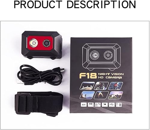 Miniatura 7 de Cámara deportiva 1080P con luz nocturna, cámara Actiong montada en la cabeza para viajes de deportes al aire libre, con luces de emergencia SOS