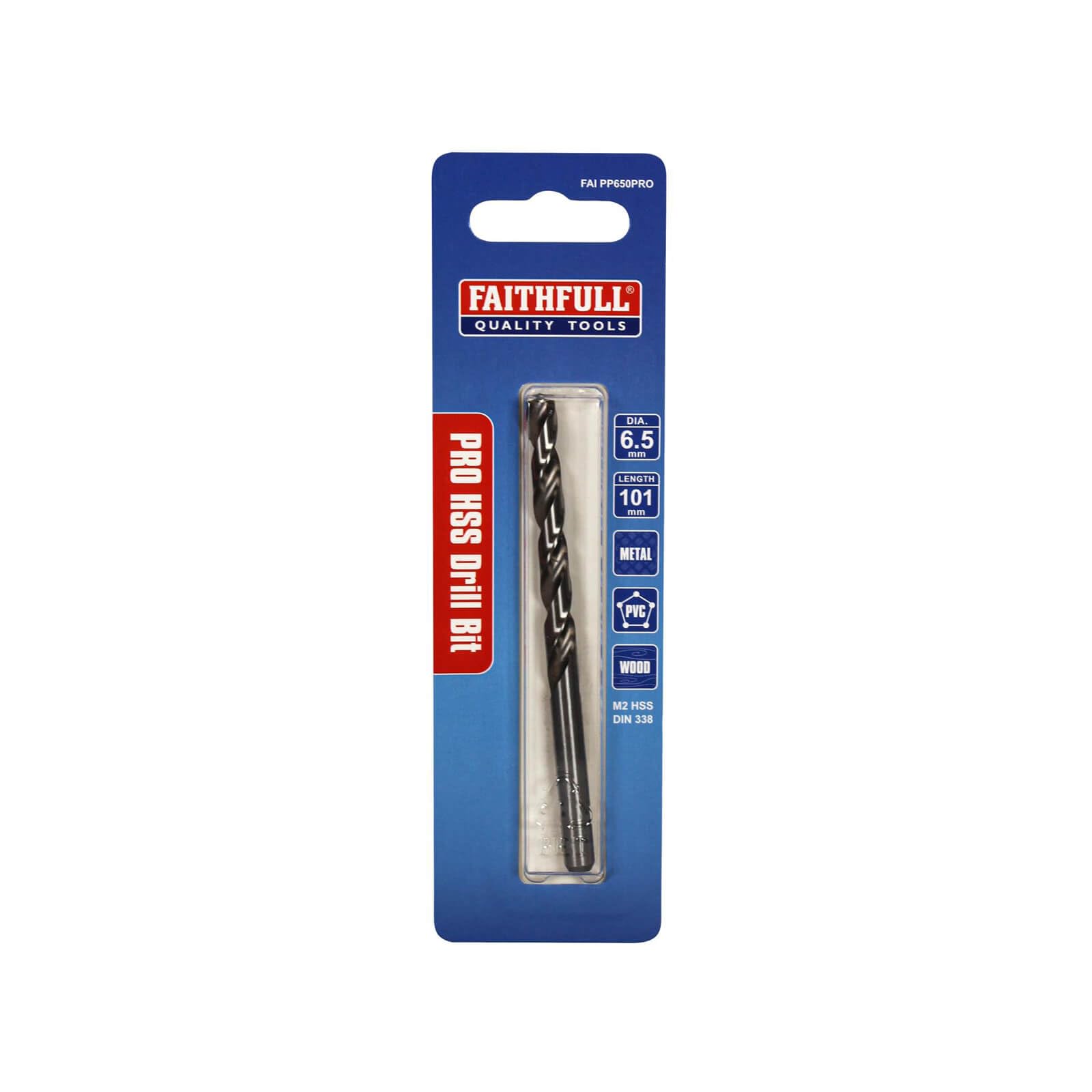 Faithfull PP650PRO 6.50mm Professional Jobber Drill Pre Pack HSS - Image 2