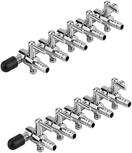 Válvula de aire para acuario, colector en línea de 5 vías, bomba de flujo de aire, divisor de tubos, válvula de control de palanca, paquete de 2