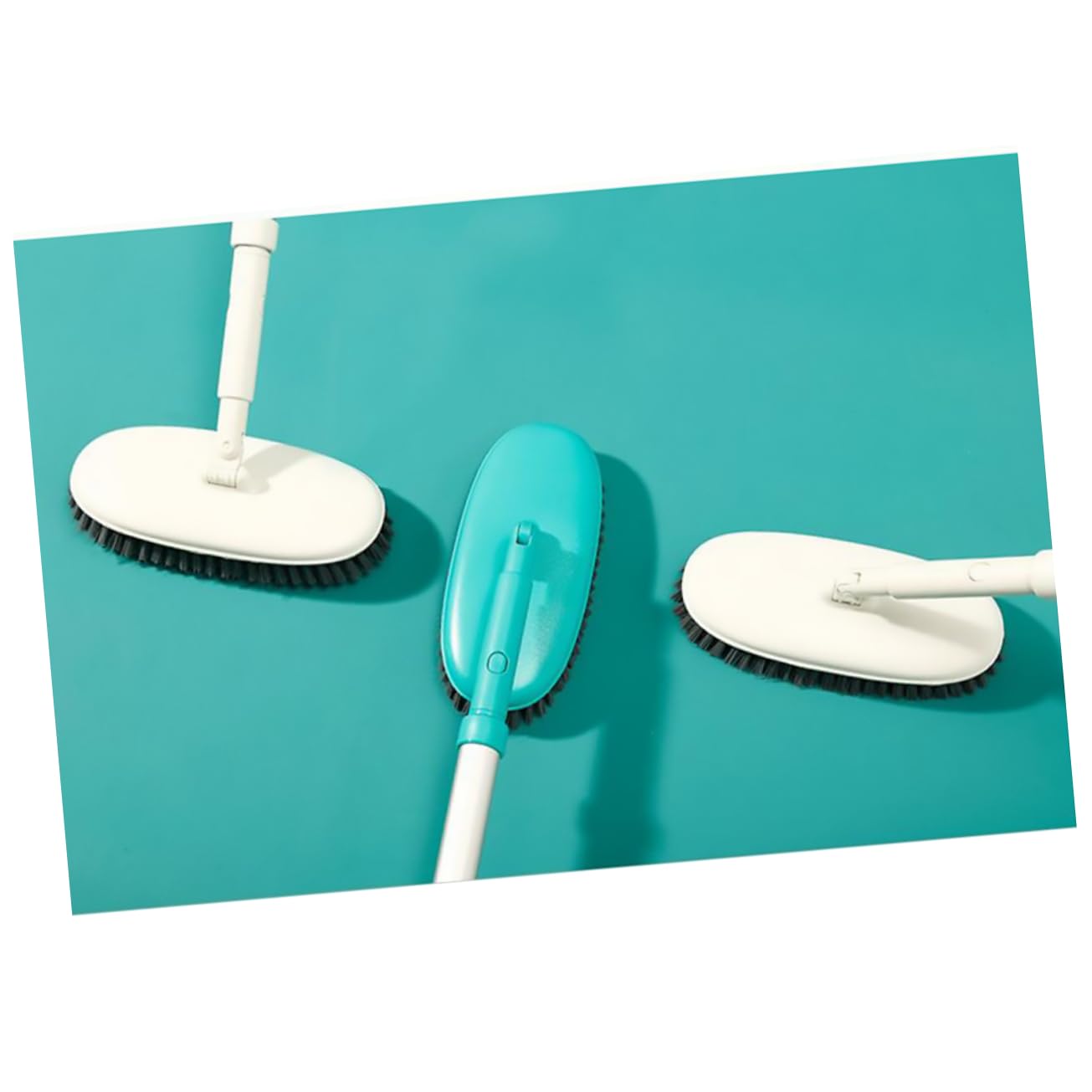 Anneome Cepillo de Limpieza de de Mango y Flexible para Azulejos Herramienta de Limpieza para Pisos Verde