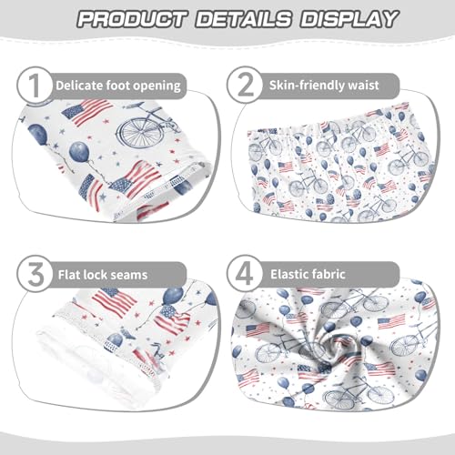 Bicycle Balloon Flag Girls Leggings Athletic Pants Tights Stretch Bottom3