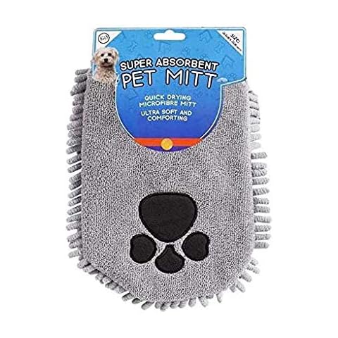 Pet Drying Mitt Super Absorbent Microfibre Quick Drying Ultra Soft Reusable Comforting Perfect For Dogs Cats Puppy Pack of 2 Grey Cover