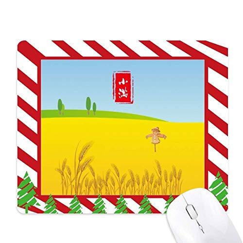 Tapis de souris solaire circlar pleine vingt-quatre grains motif canne de Noël
