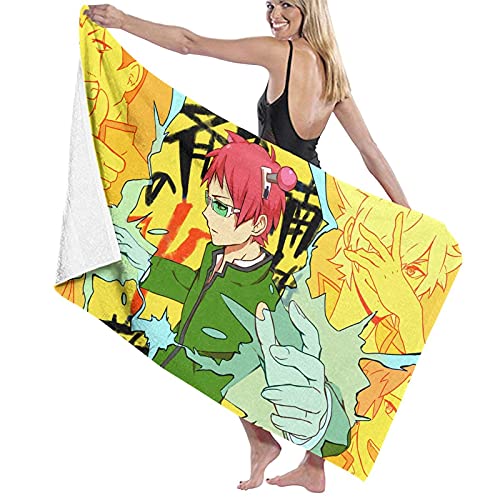Serviettes Belle Serviette De Plage Femmes Hommes Adolescents Serviette De Bain pour Pique-Nique À La Maison Nager Voyage Disastrous Life of Saiki