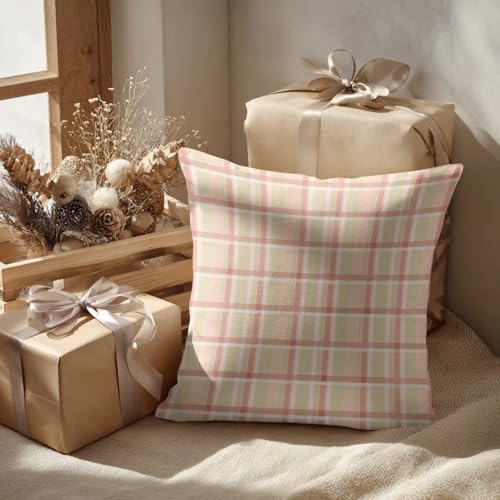Housse de coussin abricot anti-plis en tissu mélangé lavable pour lit