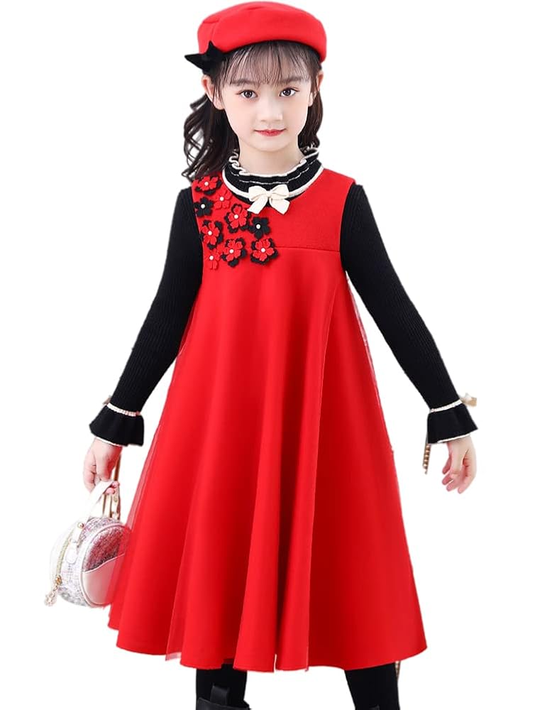 クリスマス女の子ドレスJ長袖ワンピース140衣装キッズ赤レッドかわいい子供フリル Amazon.co.jp: [TAPOLE] キッズ 女の子 ワンピースドレス