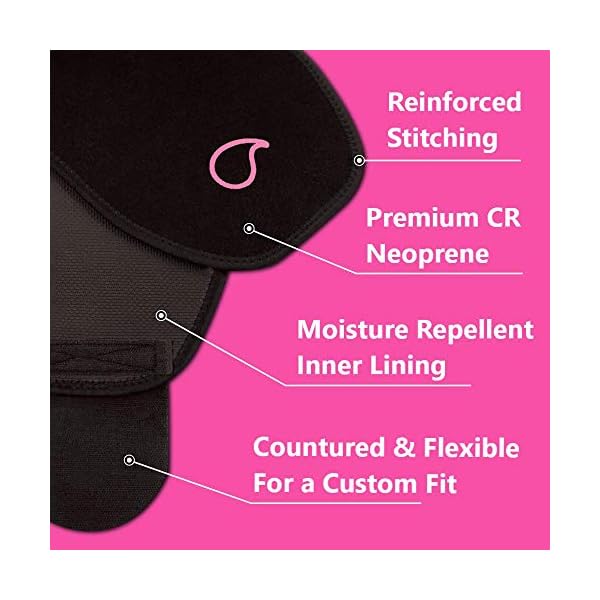 Sweet Sweat Waist Trimmer for Women and Men - Sweat Band Waist Trainer Belt for High Intensity Training and Gym Workouts, 5 Adjustable Sizes Black/Pink