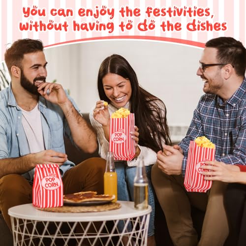 Image of Vesici 1500 Pcs Paper Popcorn Bags 1 oz Popcorn Bags Individual Servings Bulk Popcorn Snack Bags for Popcorn Machine Kitchen Party Movie Theater, Carnival Party, Decorations Supplies