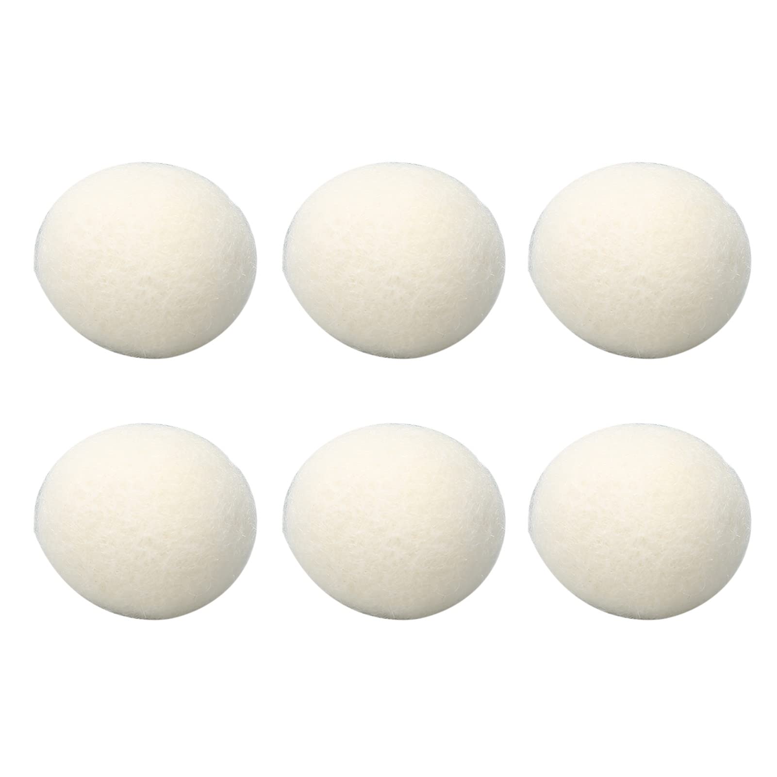 Baxnore Palline per asciugatura in lana naturale Confezione da 6 palline per ammorbidente riutilizzabili Riducono l'adesione statica Accorciano il tempo di asciugatura per i vestit (3,5 cm)