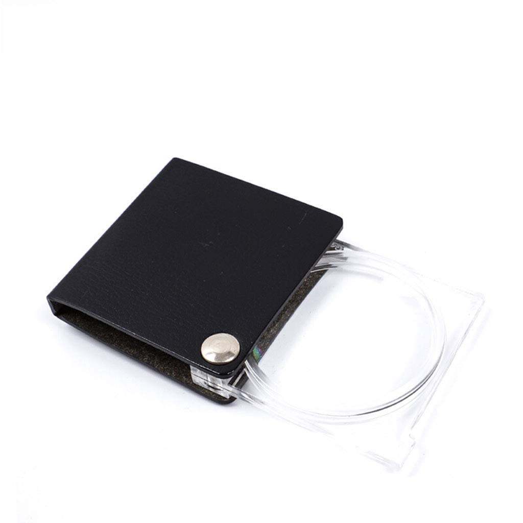 Lupa Plegable 3.5X Lupa de Mano Estuche de Cuero portátil de Mano