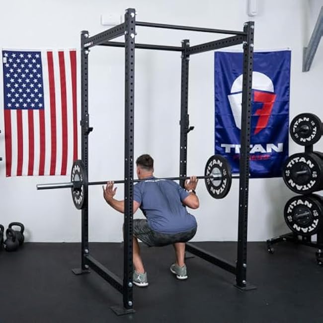 Titan Fitness T-3 Series Power Rack, 1,100 LB Capacity Cage for Weightlifting and Strength Training