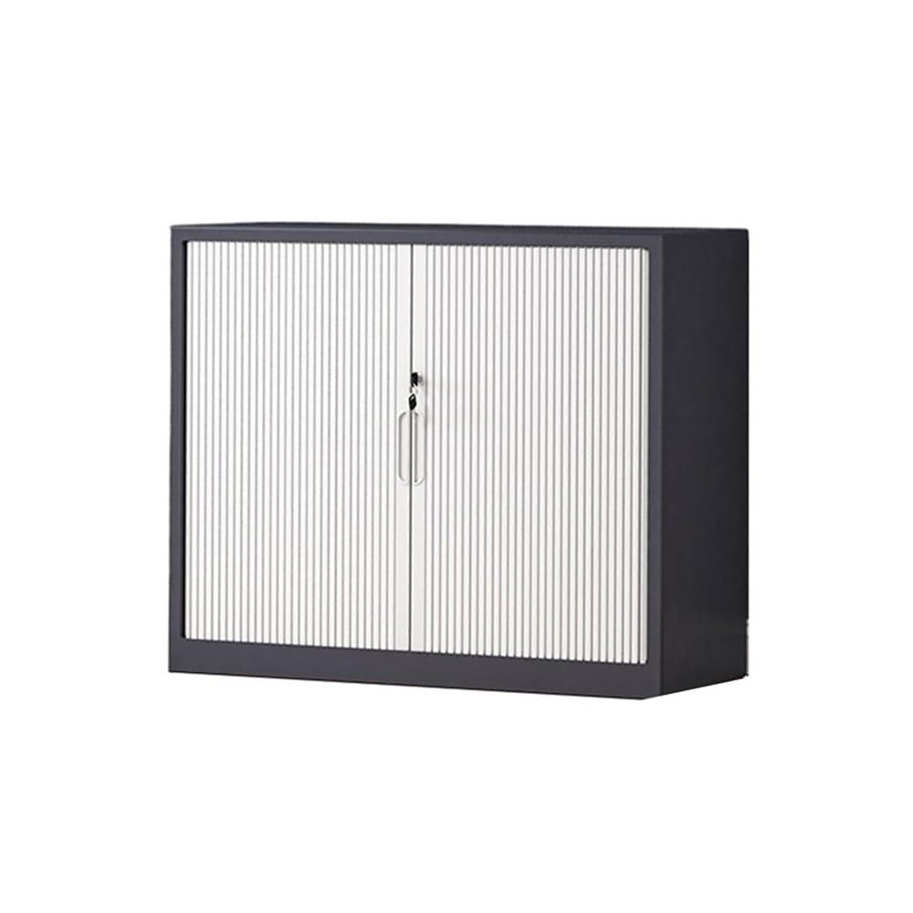 Aioneer Black File Cabinet Filing Cabinet Sliding Rolling Door Cabinet Steel Cabinet File Data Office Cabinet Bookcase Balcony Small Storage Cabinet Filing Cabinet