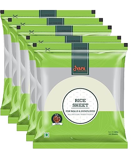 Image of Jvapa Rice Paper Sheet - 400Gms (Chả gio) | Round | 22 cm | Gluten-Free | Perfect for Rolls, Wraps & Dumplings (Pack of 5))