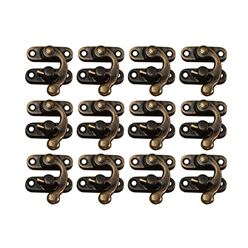 Image of 100PCS Vintage Metal Hardware Furniture Box Leather Bag Hardware Decorative Latch Clasps Lock Padlock Hasp with Screws Buckle