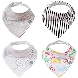 Parker Baby Co. Bandana Drool (Pack of 4) Baby Bibs for Boys, Girls, Unisex - Bikes Set