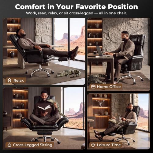 Image of Big and Tall Office Chair, Flip Armrests for Pets & Cross Legged Sitting