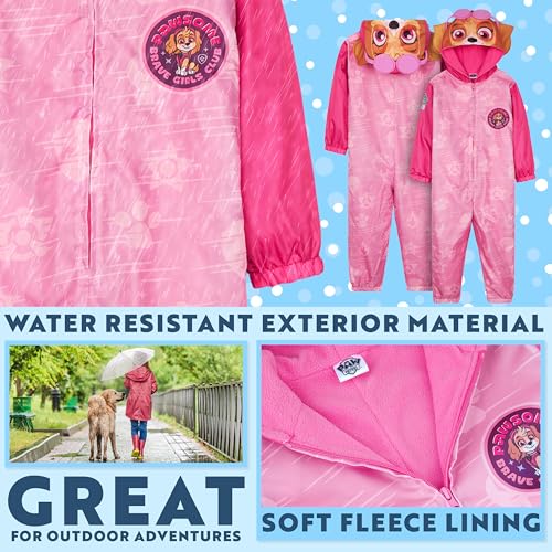 Get Trend Paw Patrol Rain Suit for Girls Skye Waterproof Jumpsuit, Kids Raincoat Overalls, Toddler Rain Gear, Gift for Girls3