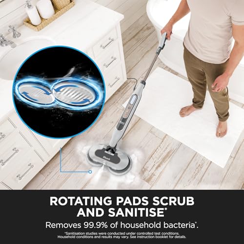 Image of Shark Steam & Scrub S8201IN Steam Mop | Automatic Steam & Scrub with Steam Blaster | 4 Rotating Washable Power Pads | 3 Steam Settings | LED Headlights | Swivel Steering | For Sealed Hard Floors