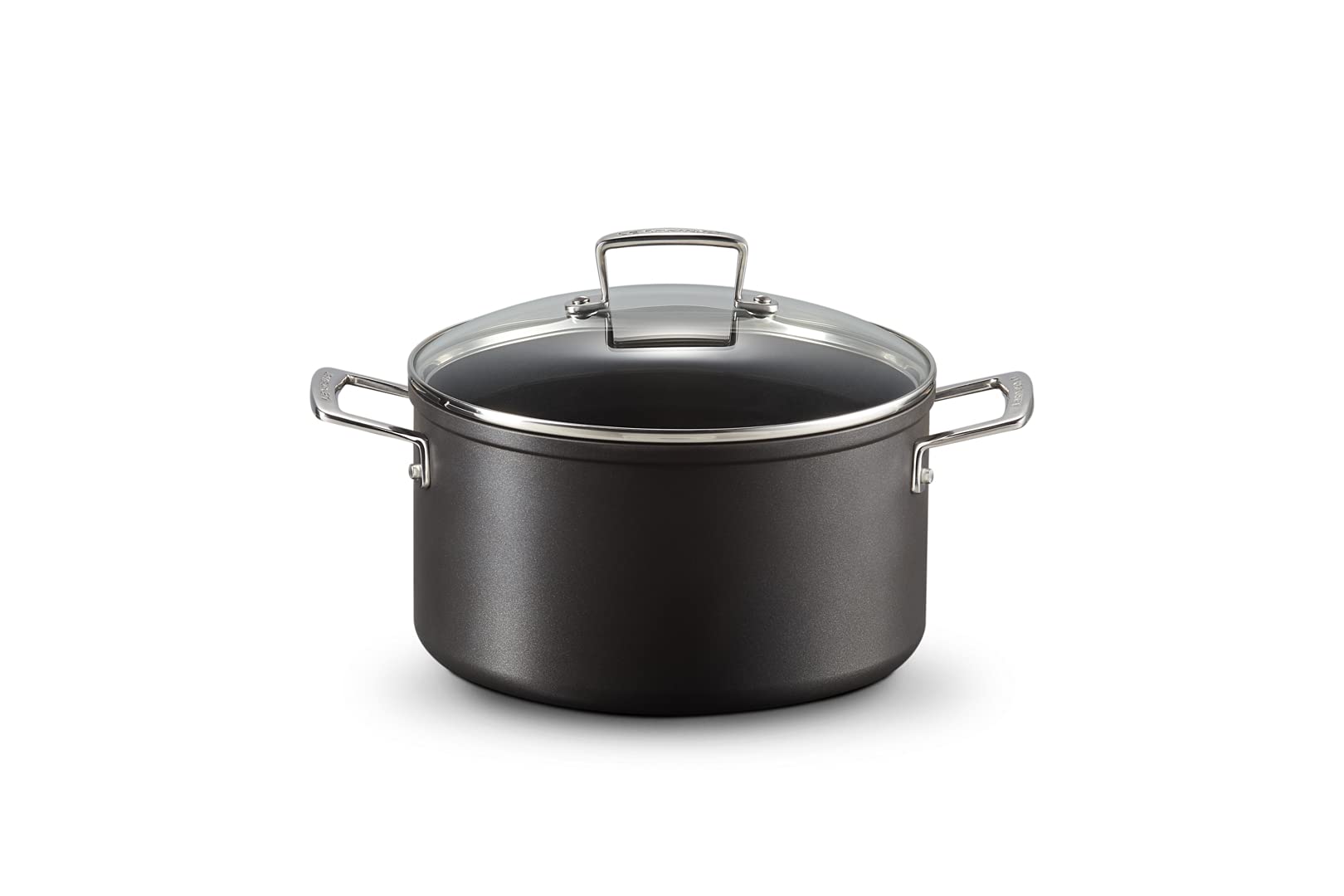 Le Creuset Pentola in Alluminio Antiaderente con Coperchio, diameter 24 cm, per per tutte le fonti di calore, induzione incluso, Nero, 51111240010502