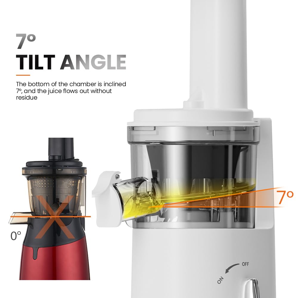 MIUI Mini Juicer 120W Single Spiral Cold Press Slow Juicer Quick Installation Easy Clean Apple Grapefruit Lemon Juice Ice Cream Simple and Stylish Easy to Store