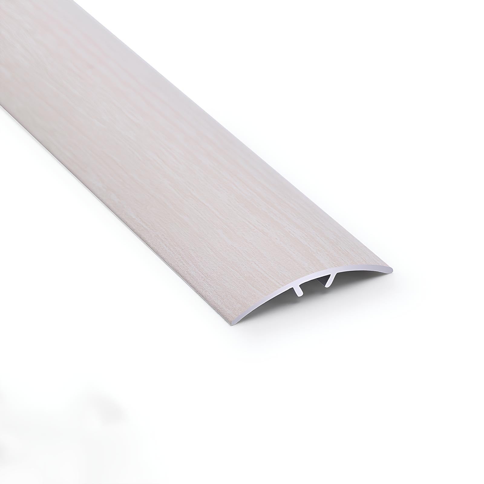 Barre De Seuil Incurvée, Profilé De Transition, Bande De Protection, 1 Pièce - Rail De Transition Pour Sols, Bande De Transition En Grain De Bois, Aluminium Anodisé Baguette Recouvrement(White maple,4