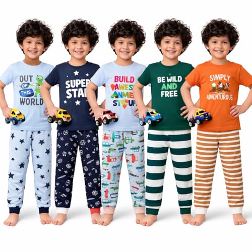 Image of AmazBabyBoys Cotton Printed Track Pants Boy's Regular fit Trackpants (Assorted Prints)