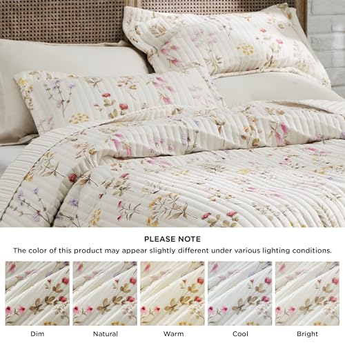 Image of Bedsure Fall Quilts Queen Size, Reversible Botanical Floral Comforter