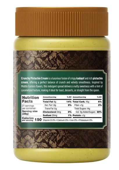 Nutty & Fruity Crunchy Pistachio Cream, 21 oz
