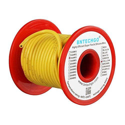 Fil de cuivre étamé 16 AWG câble silicone jaune conducteur pour modélisme