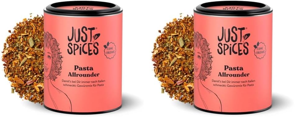 Just Spices Pasta Allrounder I Würze alle Pastasaucen authentisch italienisch I Gewürzdose, 50 g (Packung mit 2)