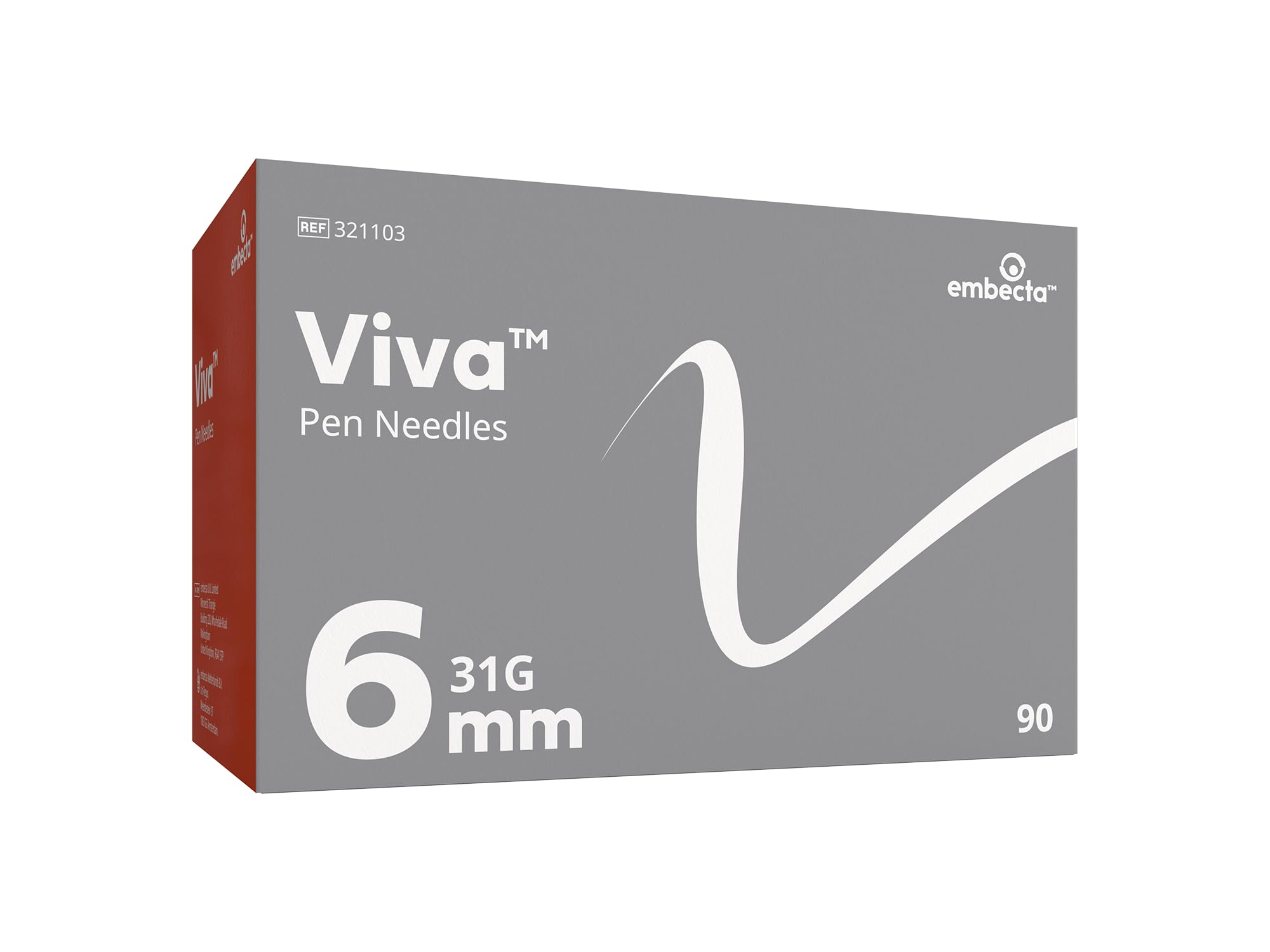 Embecta Viva Pen Attachments 31G x 6mm – Pack of 90 | Thin Wall Technology for Smooth Experience | Compatible with Most Pens | Model No: 321103 | Latex-Free & Sterile Pen Attachments