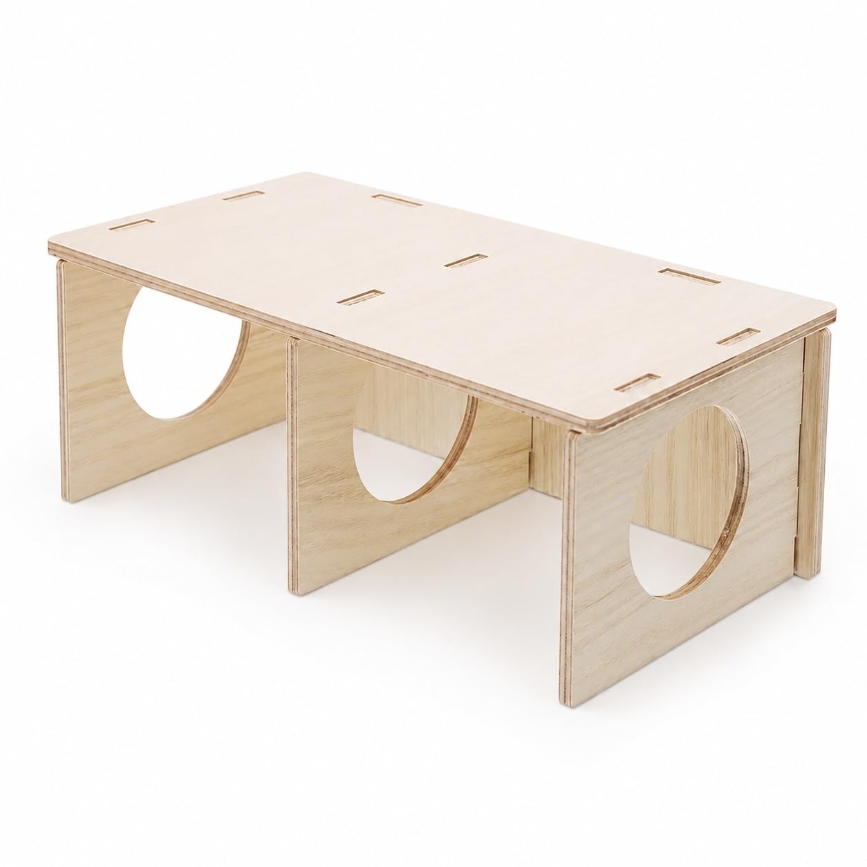 Hamster House Multi Chamber Wooden Hideout Burrow Tunnel With Roof