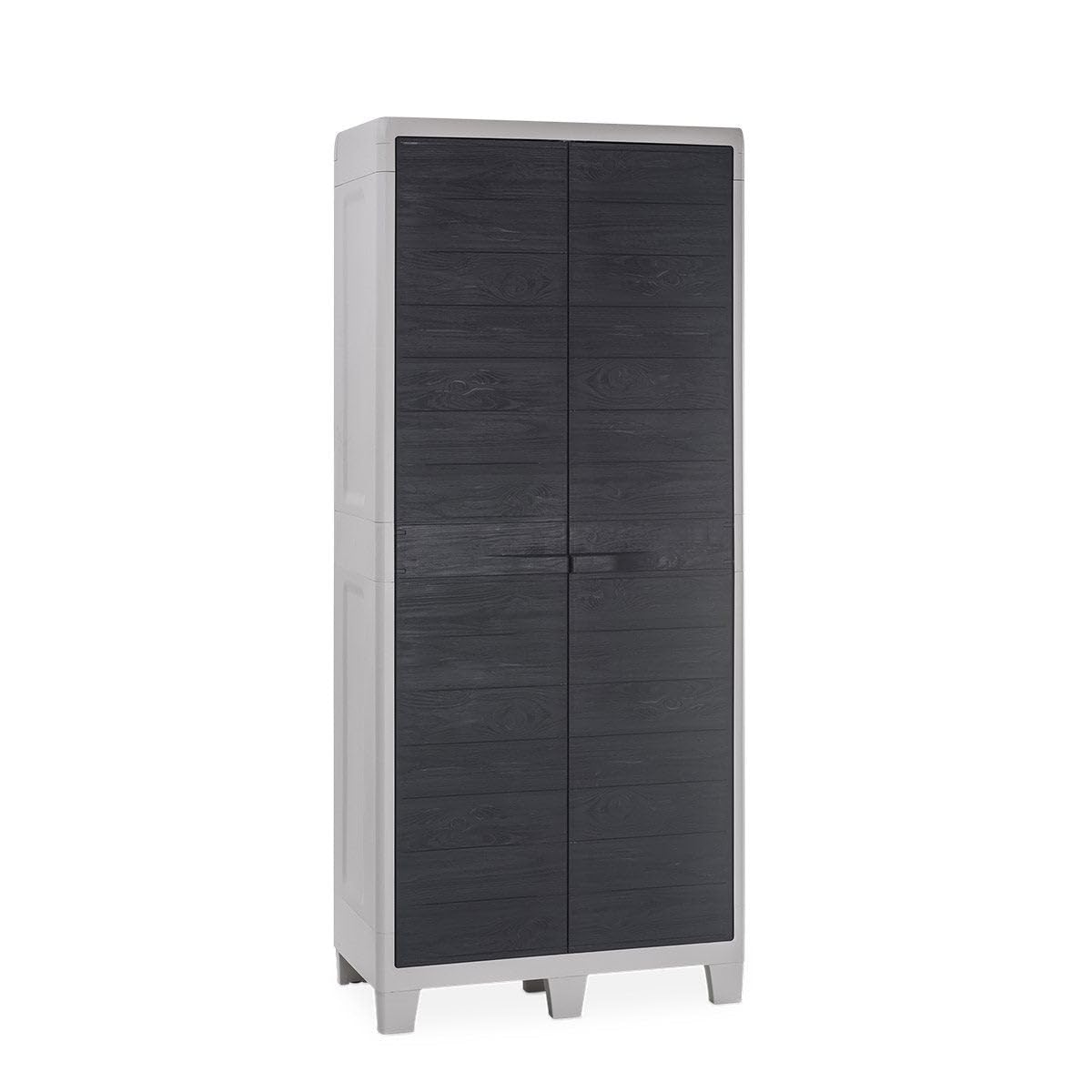 TOOMAX Woody's XL 2-türiger Schrank, Plastik, lichtgrau/Anthrazit, 78 x 46 x 182 cm