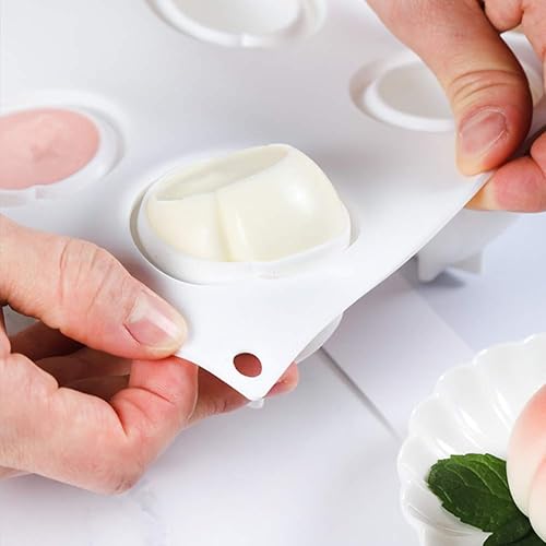 Miniatura 3 de OCPO Kitchen Molde de silicona de melocotón para hornear pasteles de mousse, postre francés de frutas, pasteles, chocolate, pudín, gelatina, helado,